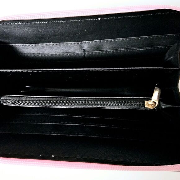 Wristlet Wallet Pink Embossed Pineapple NIU Boutique Goldtone Embellishments New - Picture 6 of 12